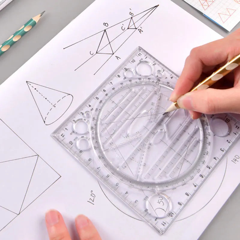 Multifunction Rotatable Drawing Template Ruler