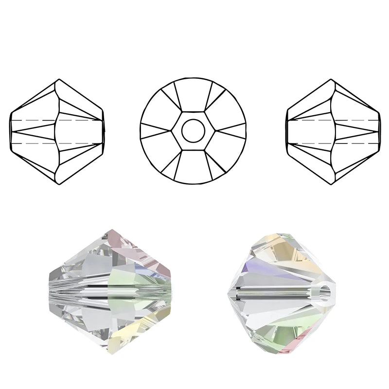 Buy 1 And Get 1 Free 4mm Shiny Crystal Beads Bicone Beads Glass Beads Loose Spacer Beads for bracelet DIY Jewelry Making 200pcs