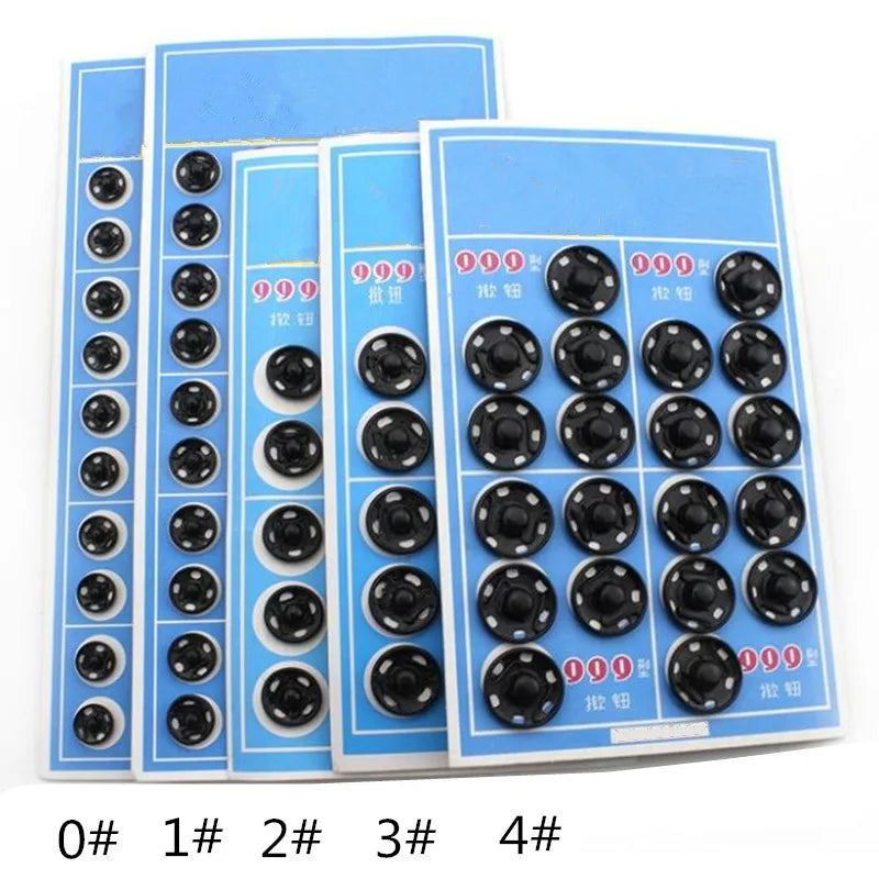 Sewing Accessories Snap Buttons Black Silver Metal Fasteners Press Button 8.5/10/12/16mm Iron Stud Plating Round Button 5BB5967