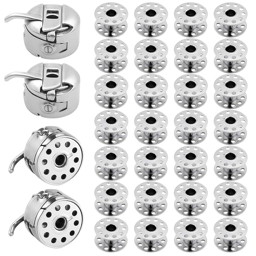 1Pc Sewing Machine Bobbin Case Bobbin Holder with 5Pcs Metal Bobbins for Home Sewing Machine DIY Needlework Sewing Accessories