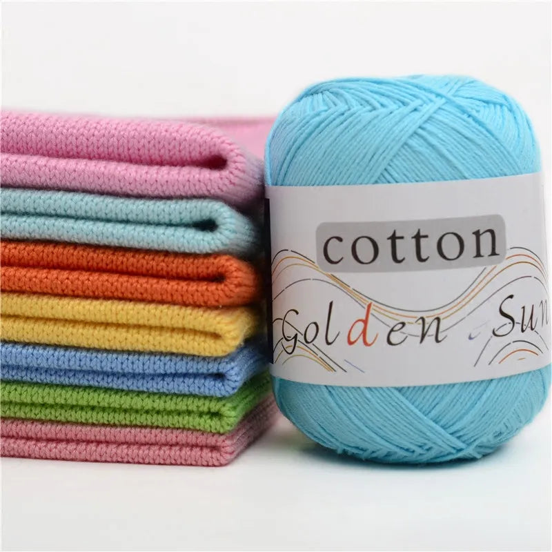100% Cotton Yarn for Hand Knitting Yarns for Knitting and Crochet 8 ply Worsted Sweater Blanket 50g 200m Soft Yarn Needlework