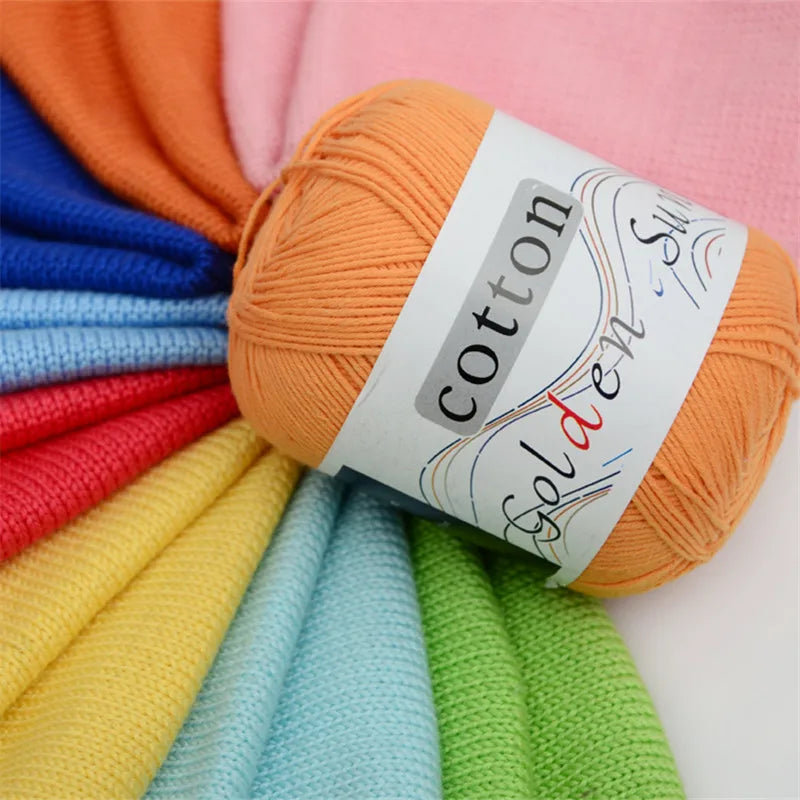 100% Cotton Yarn for Hand Knitting Yarns for Knitting and Crochet 8 ply Worsted Sweater Blanket 50g 200m Soft Yarn Needlework