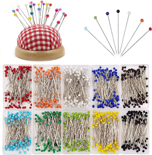 100Pcs/box Sewing Pins Multicolor Head Pins 38MM Glass Ball Head Pins For DIY Craft Sewing Dressmaker Jewelry Decoration