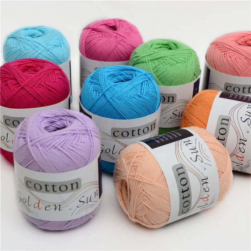 100% Cotton Yarn for Hand Knitting Yarns for Knitting and Crochet 8 ply Worsted Sweater Blanket 50g 200m Soft Yarn Needlework
