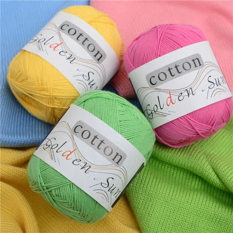 100% Cotton Yarn for Hand Knitting Yarns for Knitting and Crochet 8 ply Worsted Sweater Blanket 50g 200m Soft Yarn Needlework