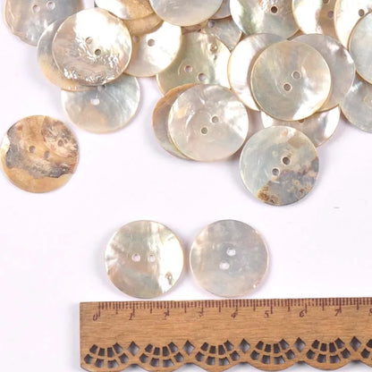 50Pcs Natural Mother Of Pearl Shell Decorative Buttons