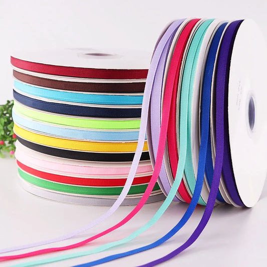 6/10/15mm 5Yards/Roll Best quality ribbon for crafts wedding Decorations DIY Grosgrain Ribbons Bow Gifts Card Wrapping Supplies 6mm