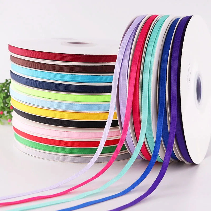 6/10/15mm 5Yards/Roll Best quality ribbon for crafts wedding Decorations DIY Grosgrain Ribbons Bow Gifts Card Wrapping Supplies 6mm