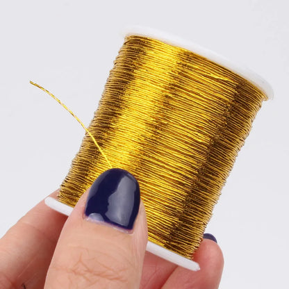 0.5mm 30Yards/roll Cross Stitch Thread Sewing Tools DIY Gold Silver Line String Bobbin Handmade Crafts Accessories