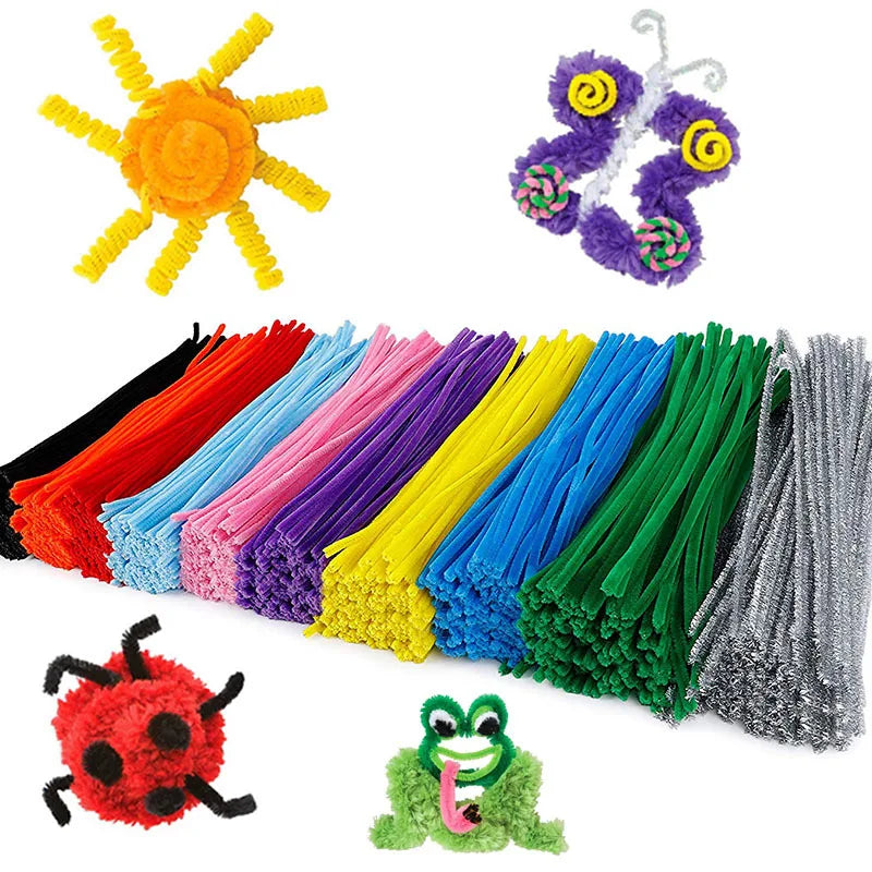 50/100pcs 30cm Chenille Stems Stick Cleaners Kids Educational Toys Handmade Colorful Chenille Stems Pipe for DIY Craft Supplies