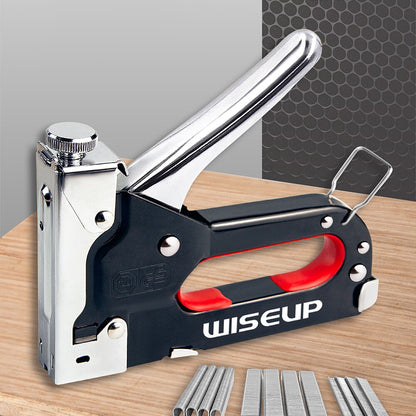 WISEUP 3 In 1 Nail Gun DIY Furniture Construction Stapler Upholstery Staple Gun With 600 Staples Home Decor Carpentry Tool