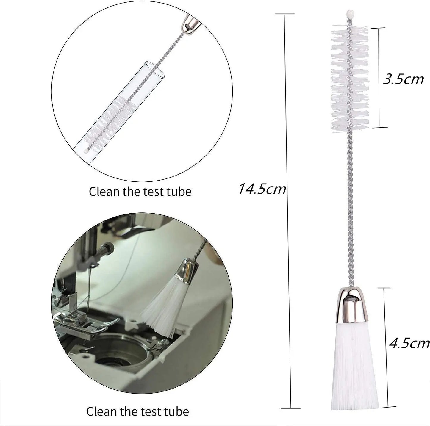 5Pcs Sewing Machine Service Kit- 2pcs  Double Ended Cleaning Brushes,2 Different Size Screwdrivers And Tweezer Sewing Tools Set