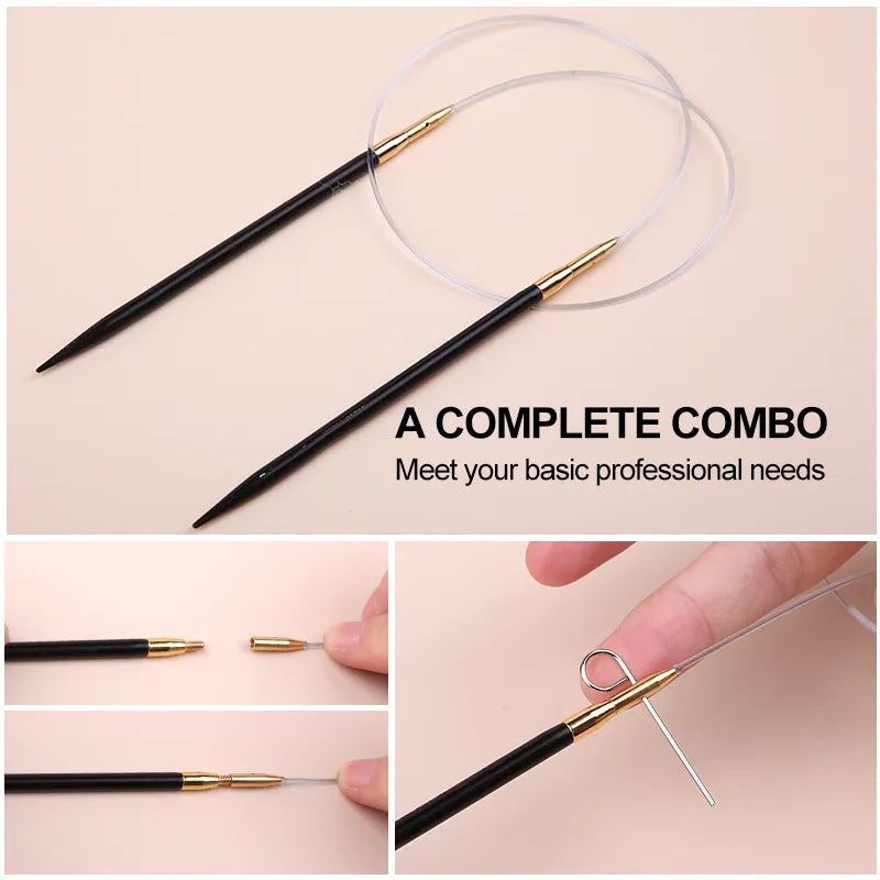 Cable or Sandalwood Circular Knitting Needles