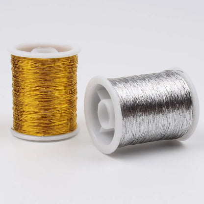 0.5mm 30Yards/roll Cross Stitch Thread Sewing Tools DIY Gold Silver Line String Bobbin Handmade Crafts Accessories