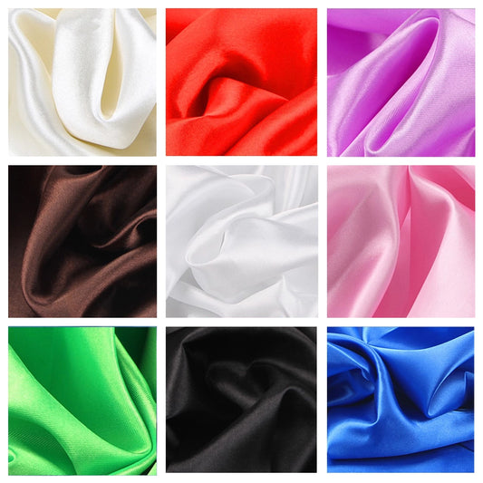 50cm L by 150cm W/25cm by 150cm 34 Color Soft Satin Fabric Wedding Party Decoration Box Lining DIY Clothing Sewing Background Accessories