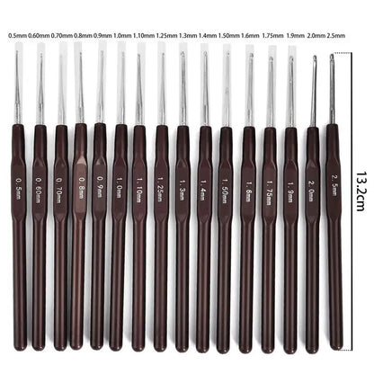 8/16Pcs/Set Knitting Needles ABS Handle Crochet Hooks Handle Knitting Needles Set 0.5mm-2.5mm Yarn Sweater  Weave Needles Tool