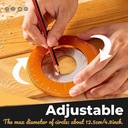 Adjustable Circle Drawing Ruler 10mm To 77mm