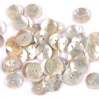 50Pcs Natural Mother Of Pearl Shell Decorative Buttons