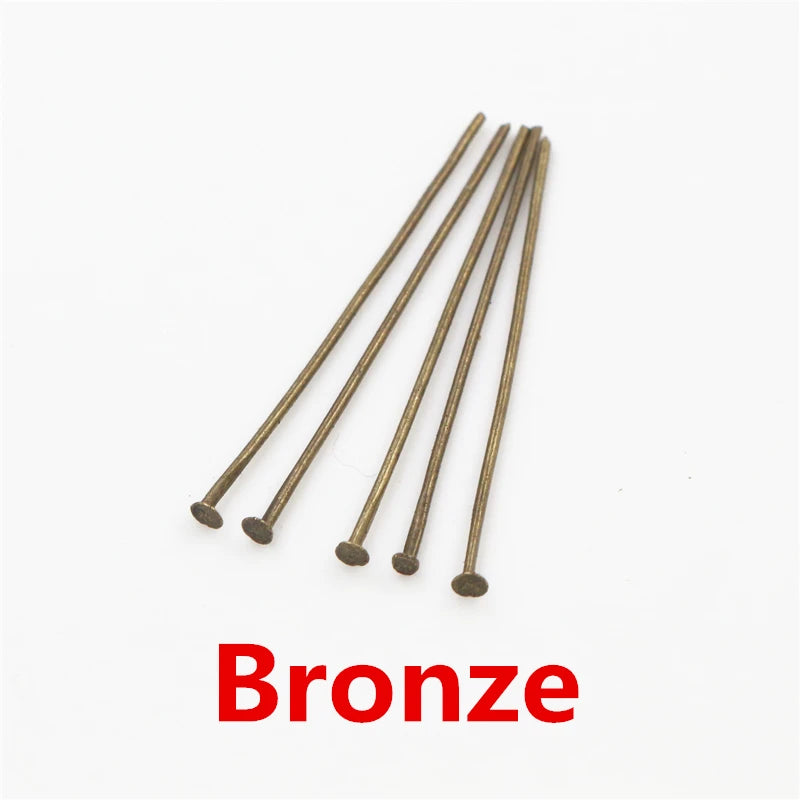 30/35mm 200pcs/Lot Flat Head/Ball Head/Eye Head Pins Metal Headpins For Jewelry Findings Making DIY Supplies