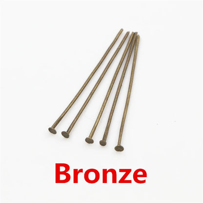 40/45/50mm 200pcs/Lot Flat Head/Ball Head/Eye Head Pins Metal Headpins For Jewelry Findings Making DIY Supplies