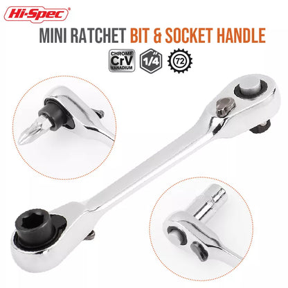 Mini treble 1/4 Ratchet Wrench Double Ended Quick Socket Ratchet Wrench Screwdriver Hex Torque Wrenches Set Spanner