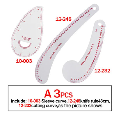 French Curve Sewing Set Sewing Ruler Multi-functional Sewing Tools Cutting Ruler Clothing Sample Metric Yardstick DIY Clothing