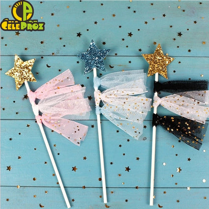 25Yards 6cm Star Tulle Confetti Glitter Mesh Baking Cake Topper Tutu Pom Bow Soft Squine Organza DIY Wedding Birthday Decoration