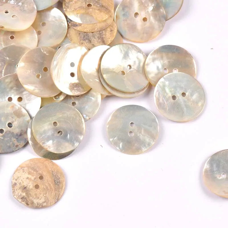 50Pcs Natural Mother Of Pearl Shell Decorative Buttons