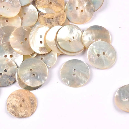 50Pcs Natural Mother Of Pearl Shell Decorative Buttons