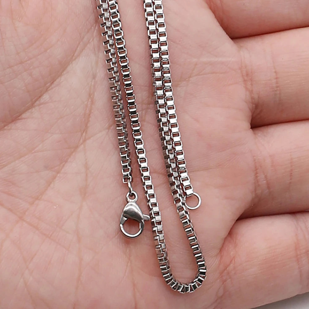 Stainless Steel Box Chain Necklace DIY Jewelry Findings