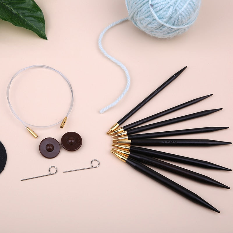 Cable or Sandalwood Circular Knitting Needles