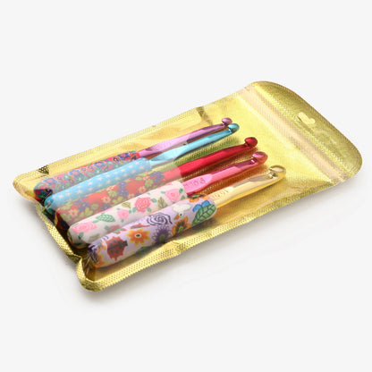 5 Pcs Colorful Ceramic Handle Alumina Crochet Hooks Knitting Needles Set Sewing Crochet for Weave Sewing Needles Handmade Tool