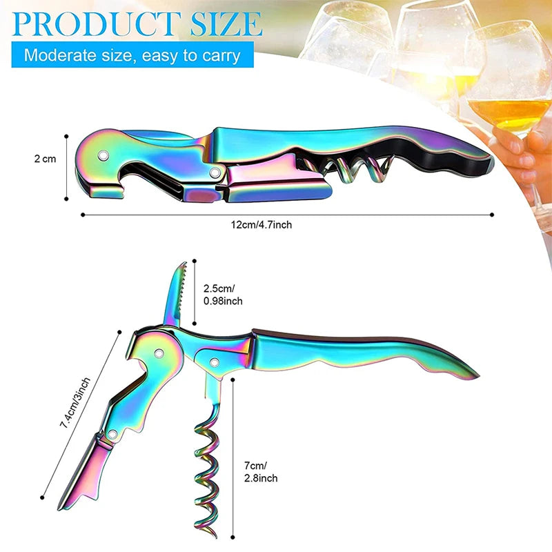 Wine Opener,Stainless Steel Double Hinge Corkscrew Professional Waiter Beer Bottle Opener and Foil Cutter Gift for Wine Lovers