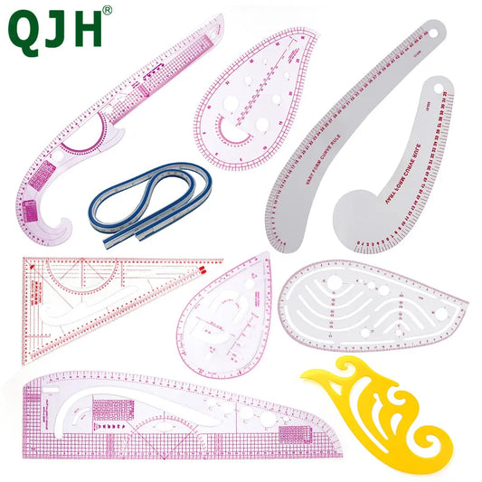 French Curve Sewing Set Sewing Ruler Multi-functional Sewing Tools Cutting Ruler Clothing Sample Metric Yardstick DIY Clothing