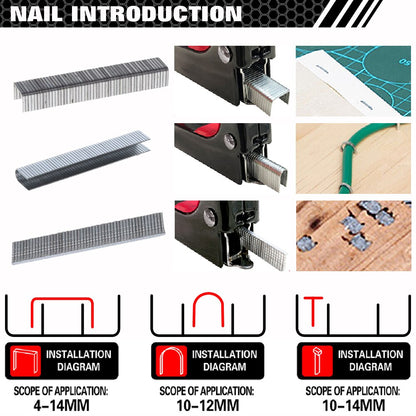 WISEUP 3 In 1 Nail Gun DIY Furniture Construction Stapler Upholstery Staple Gun With 600 Staples Home Decor Carpentry Tool