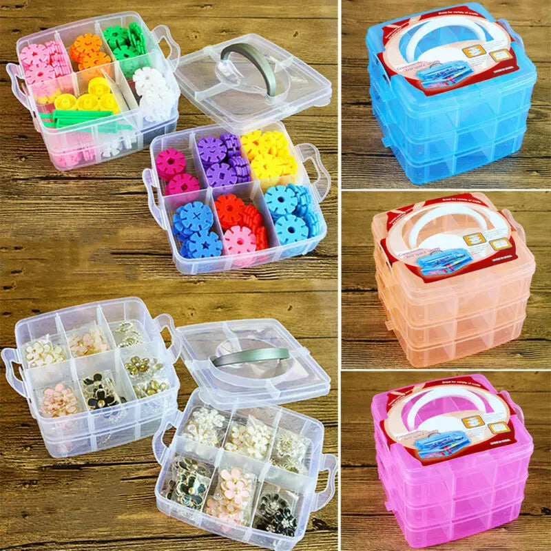 Jewelry Box Accessories Beads Earrings Jewelry Organizer Boxes Packaging Adjustable Transparent Storage Case Detachable