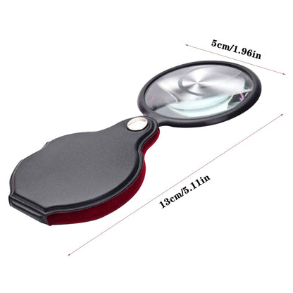 Foldable Pocket Magnifier 50mm Magnifying Glass Loupe