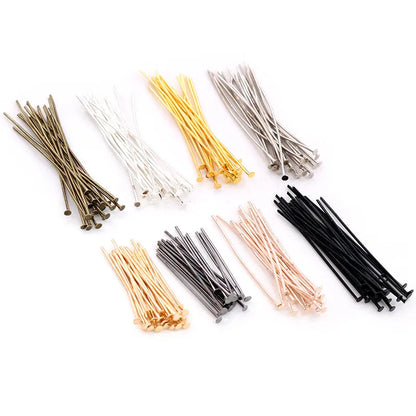 30/35mm 200pcs/Lot Flat Head/Ball Head/Eye Head Pins Metal Headpins For Jewelry Findings Making DIY Supplies