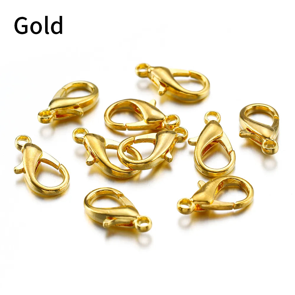 100pcs Lobster Clasps for Bracelets Necklaces DIY Hooks Chain Closure Accessories for Jewelry Making Findings Wholesale