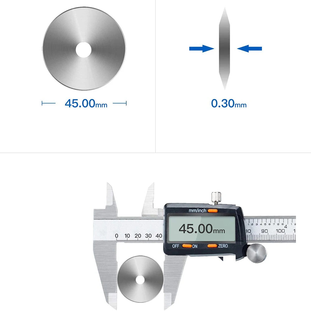 45MM Stainless Steel Rotary Cutter Blades for 45mm Rotary Cutter Blades Refill Cutting Tools for Fabric Quilting Sewing Supplies