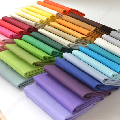 50*140CM Solid Color Poplin Cotton Fabric DIY Children's Wear Cloth Make Bedding Quilt Fabric for Girl Dress 160-180g/m