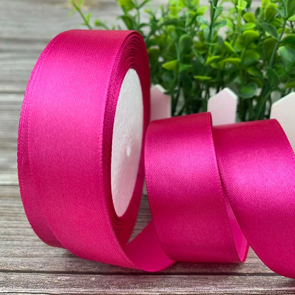 6/10mm 25 Yards/Roll Satin Ribbons For Crafts Bow Handmade Gift Wrapping Christmas Wedding Decorative Ribbon