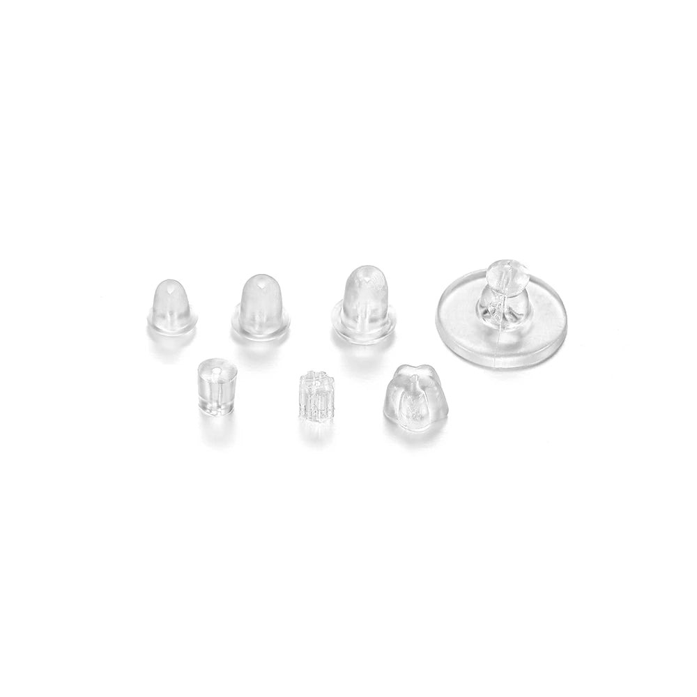 1000/2000pcs Soft Silicone Rubber Earring Back Stoppers for Stud Earrings DIY Earring Findings Accessories Bullet Tube Ear Plugs