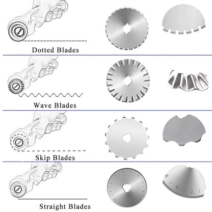 5/10PCS 45mm Rotary Blades Round Trimmer Fabric Rotary Cutter Replacement Blades with Plastic Box for Sewing Cutting Crafting