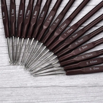 8/16Pcs/Set Knitting Needles ABS Handle Crochet Hooks Handle Knitting Needles Set 0.5mm-2.5mm Yarn Sweater  Weave Needles Tool