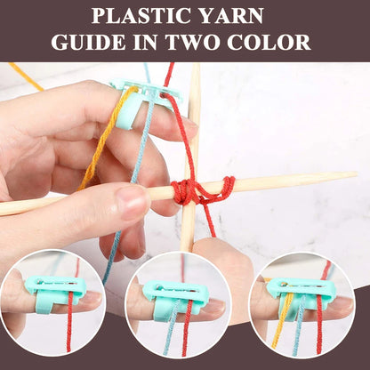 Yarn Guide Finger Holder Set Yarn Guide Separated Yarns Tools Metal Knitting Thimble for Crochet Knitting Crafting Accessories