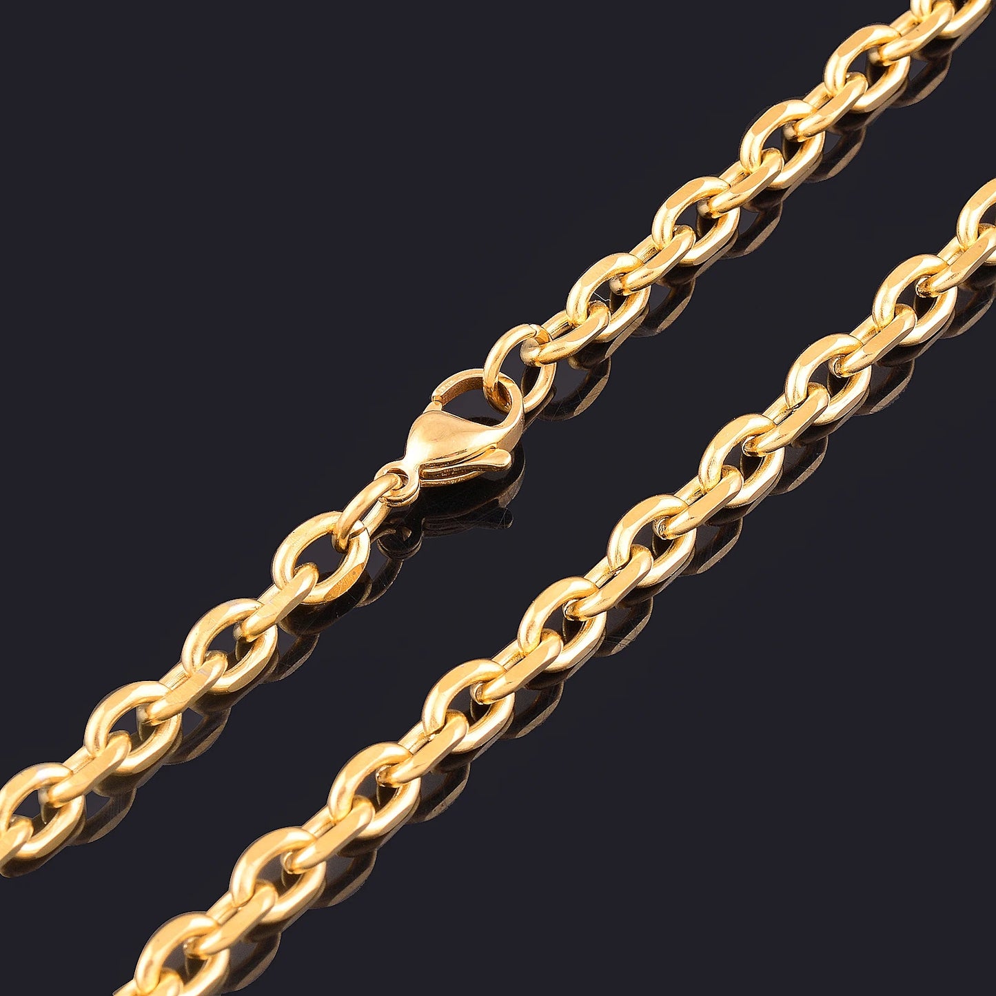 Cuban O-Chain Gold Color Plated Stainless Steel Necklace