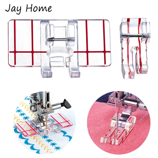 1/2Pcs Border Guide Presser Foot 1/4 Inch Quilting Parallel Guide Stitch Presser Foot for Household Low Shank Sewing Machine