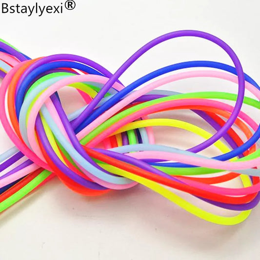 20 Meter Mixed Color 10 Meter rope Hollow Rubber Tubing Jewelry Cord  2mm Cover Memory Wire decorative diy accessories