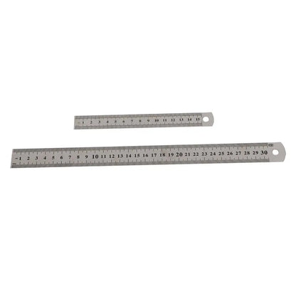 Double Side Stainless Steel Straight Ruler Metric Rule Precision Measuring Tool 15cm/6 inch 30cm/12 inch School Office Supplies